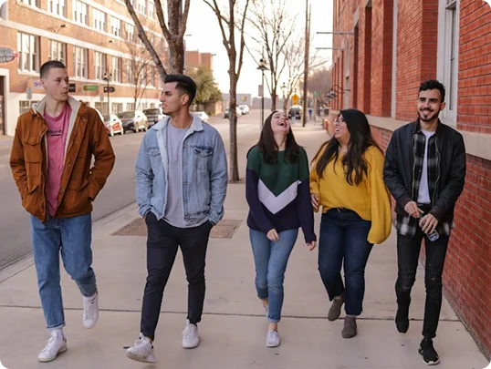 Students walking in Manchester